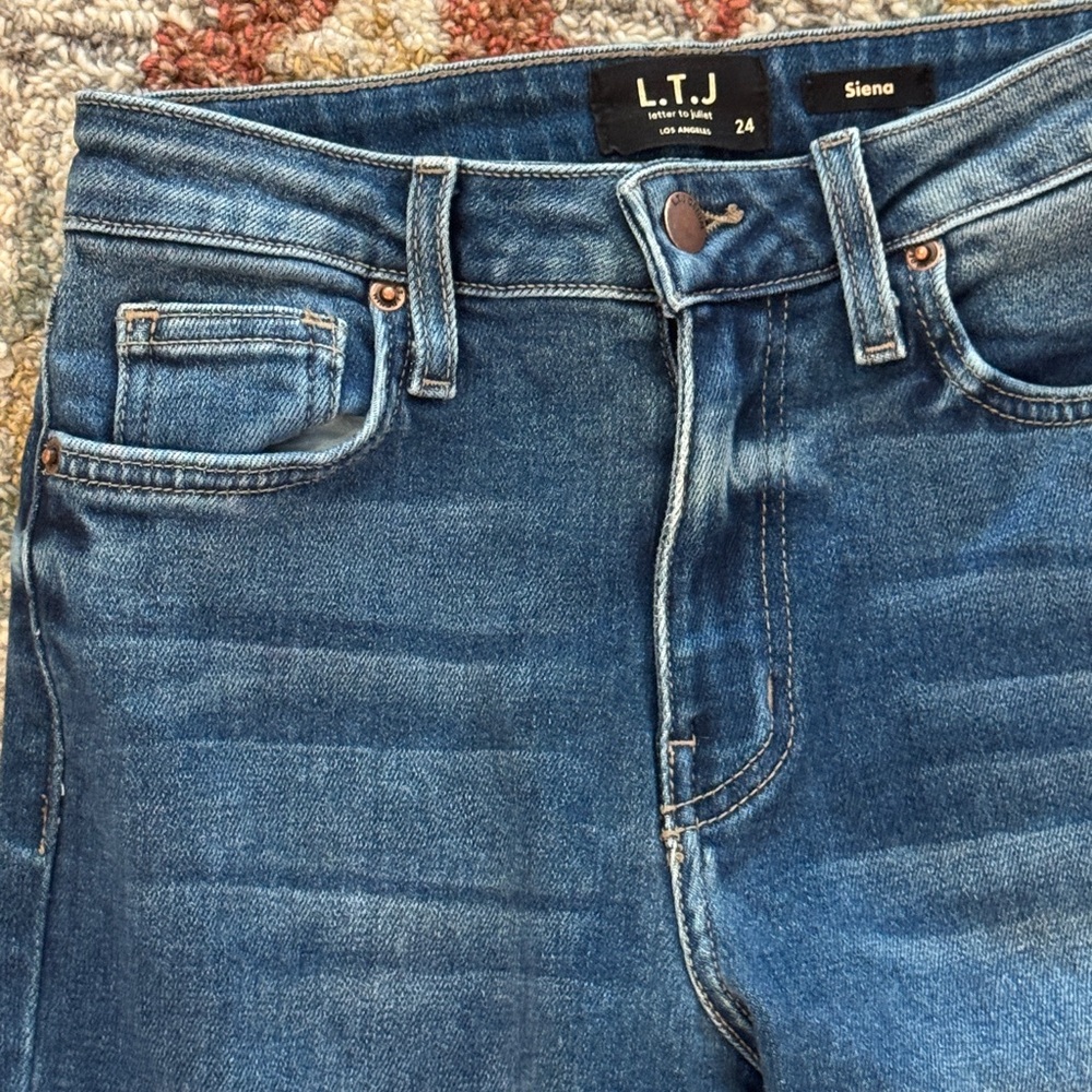 L.T.J. Letter to Juliet Siena Los Angeles Blue Straight Leg Ankle Women's Jeans - Picture 5 of 14